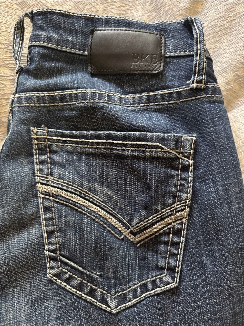 BKE Indigo Blue Jeans with Contrast Stitching